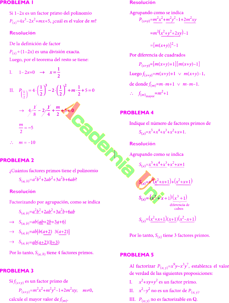 ejercicios resueltos de factorizacion de polinomios